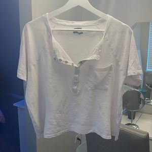 Urban Outfitters t-shirt,cropped white button up